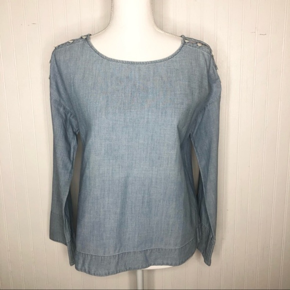 Madewell Denim Chambray Top Size XS